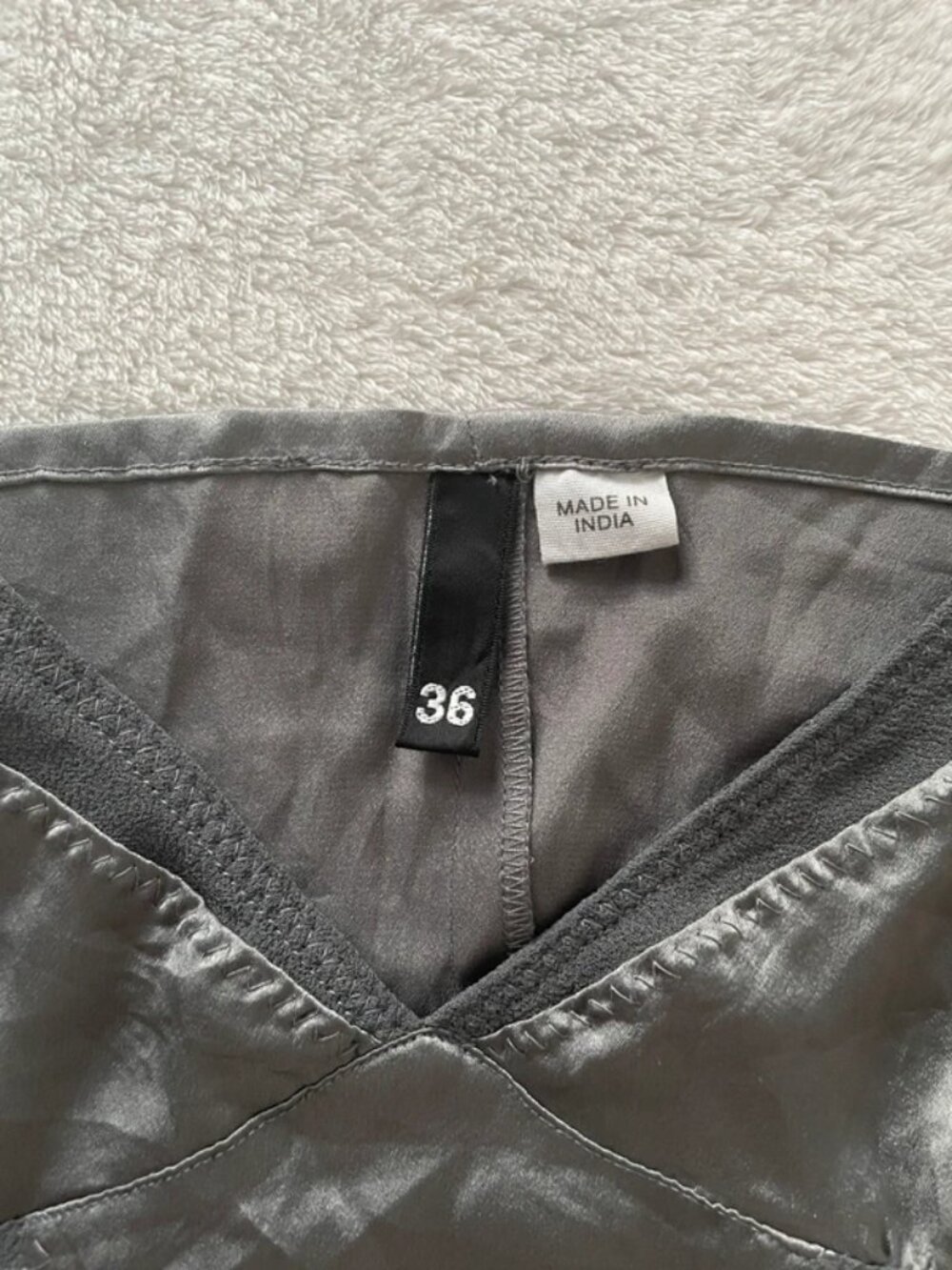 Vintage Y2K Grey Green H&M Satin Cami Top Size 8 - Picture 3 of 5